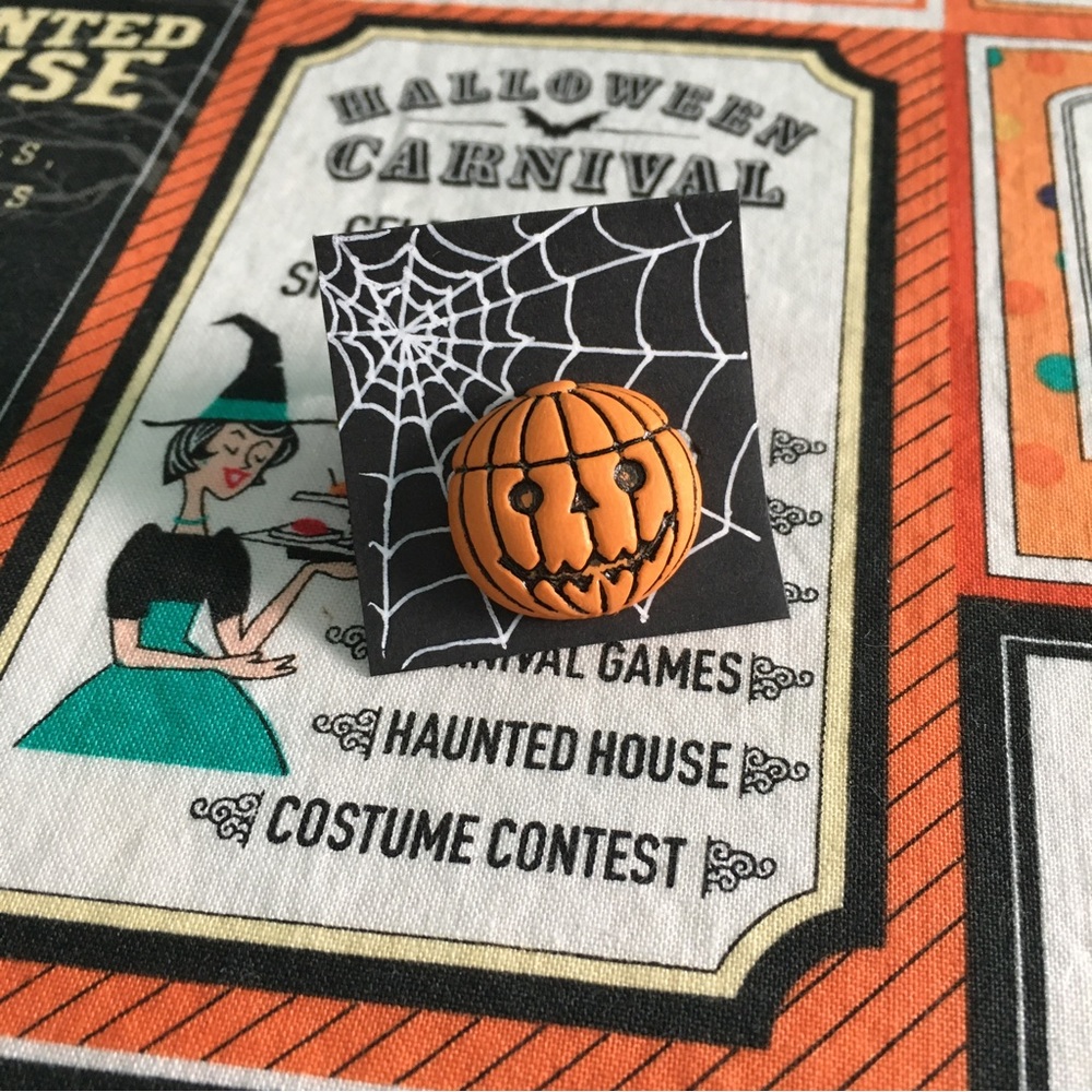 🎃 Spooky Handmade Jack’o’Lantern Brooch 🎃